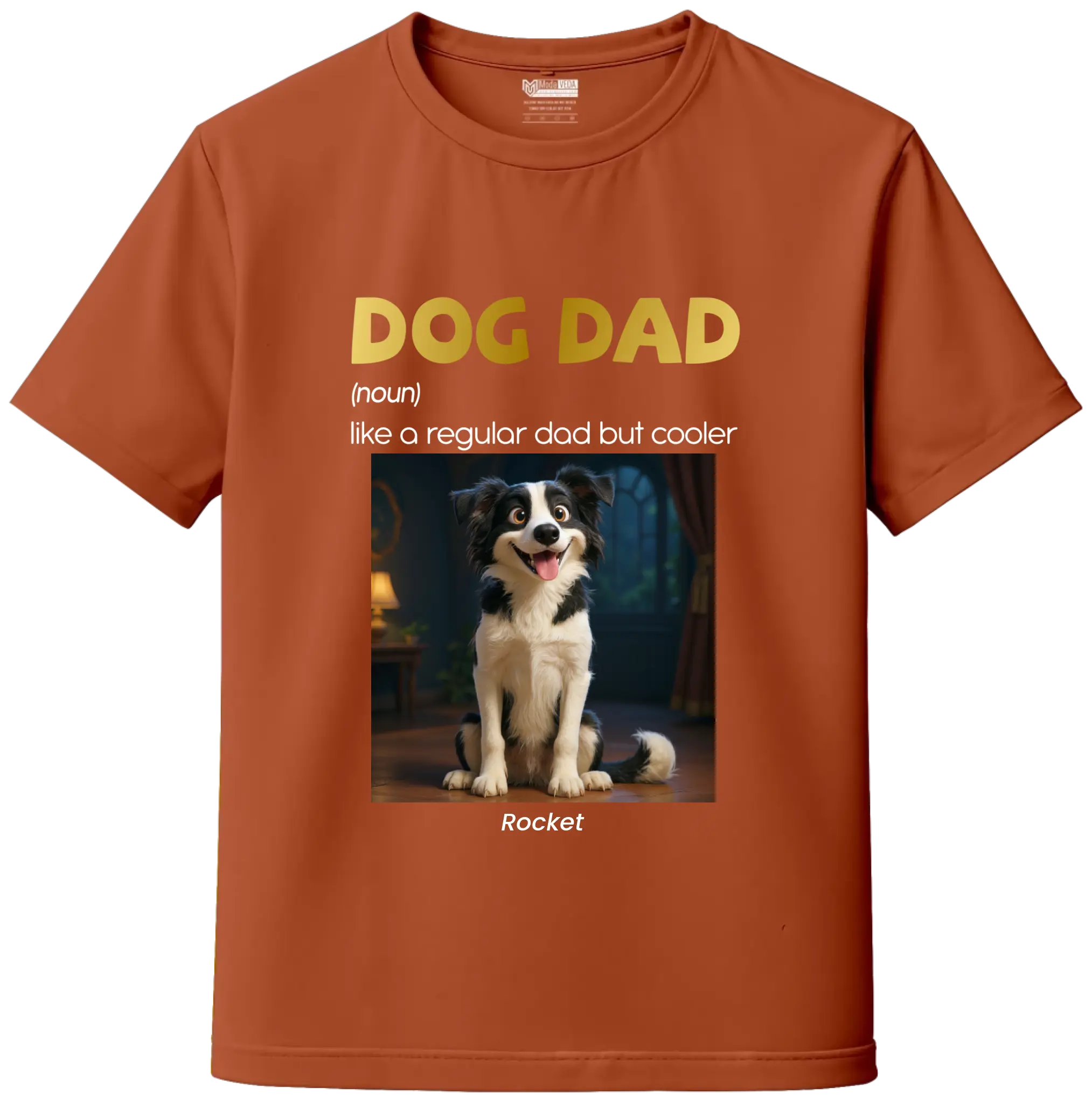 AI Cartoon Pet Portrait T-Shirt – Dog Dad Edition