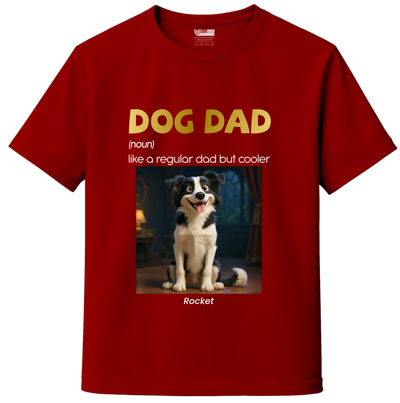 AI Cartoon Pet Portrait T-Shirt – Dog Dad Edition