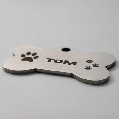 Stainless steel pet ID tag with custom engraving – personalized dog tag with name India