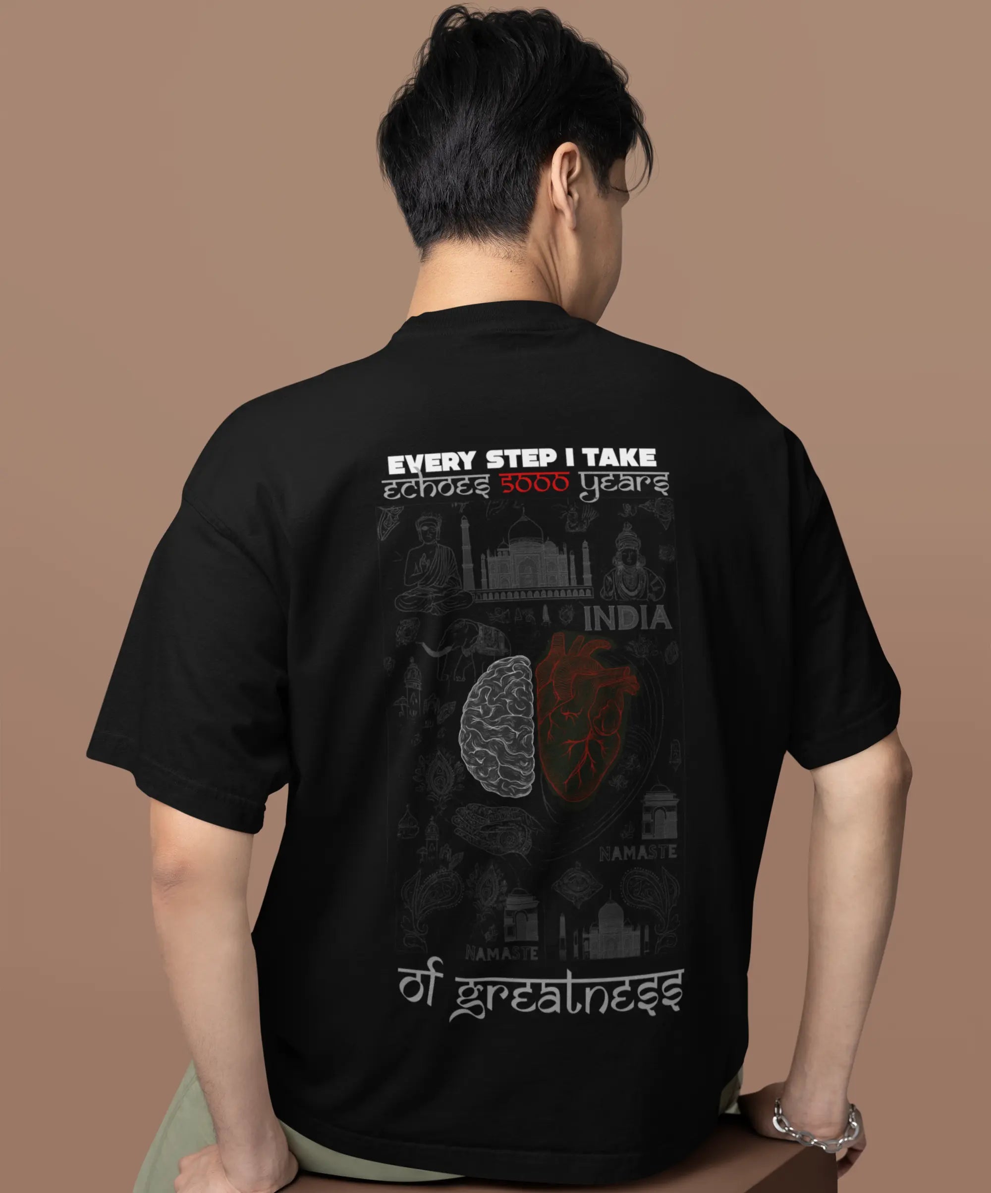 Echoes of 5000 Years – Oversized Unisex T-Shirt Celebrating India's Glorious History