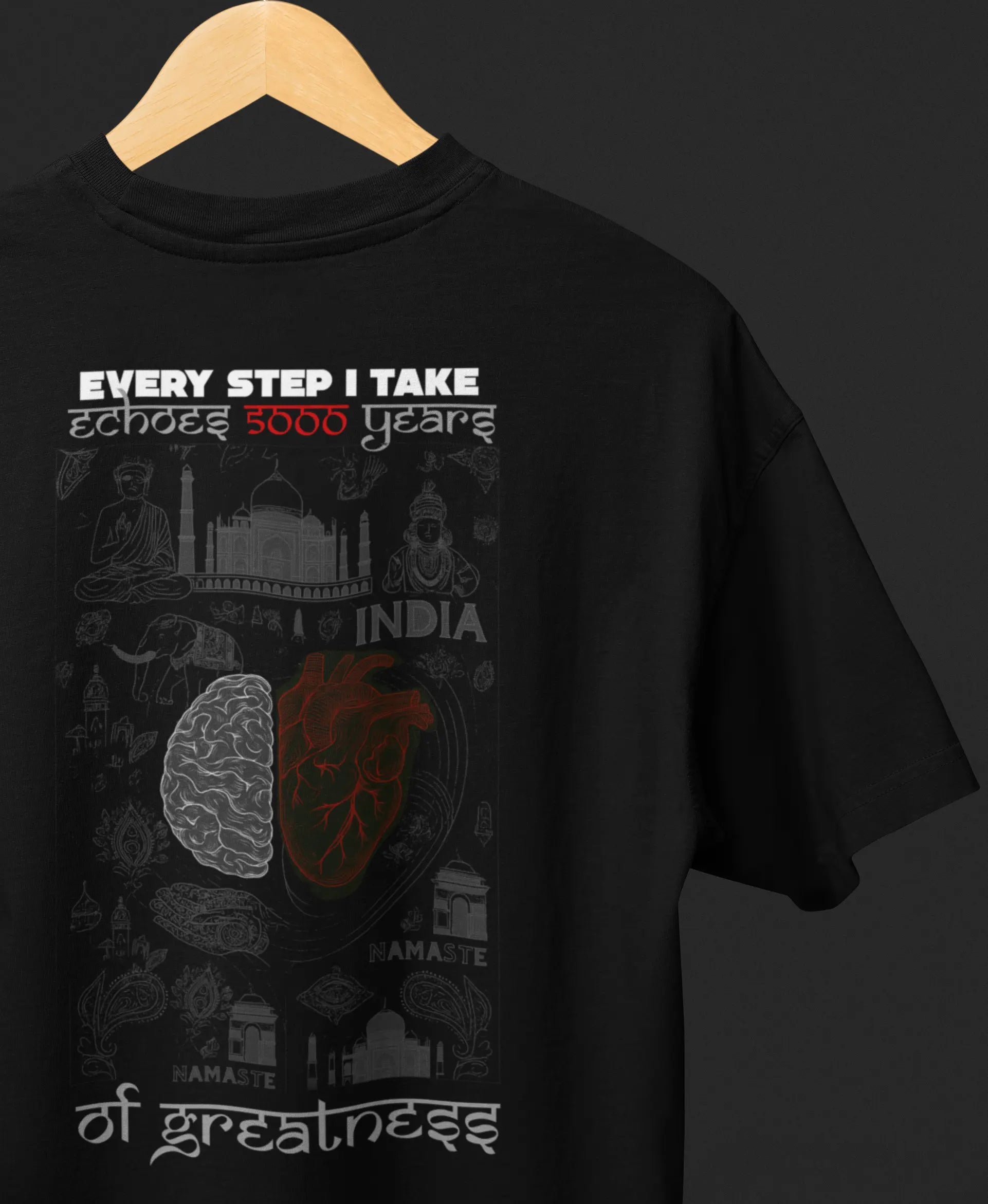 Echoes of 5000 Years – Oversized Unisex T-Shirt Celebrating India's Glorious History