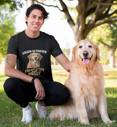 Golden Retriever Completes Our Family – Premium Unisex T-Shirt