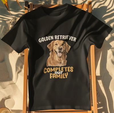 Golden Retriever Completes Our Family – Premium Unisex T-Shirt