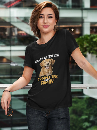 Golden Retriever Completes Our Family – Premium Unisex T-Shirt