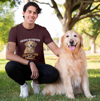 Golden Retriever Completes Our Family – Premium Unisex T-Shirt