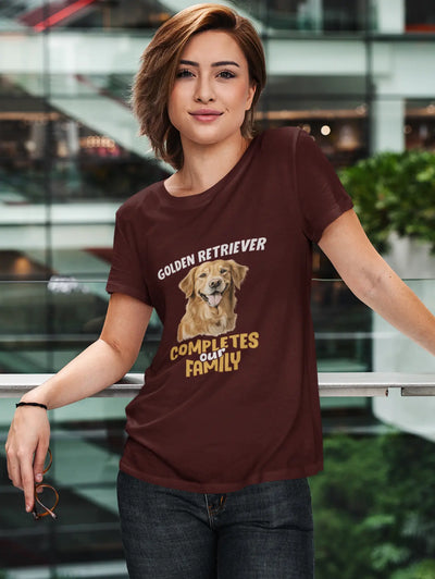 Golden Retriever Completes Our Family – Premium Unisex T-Shirt