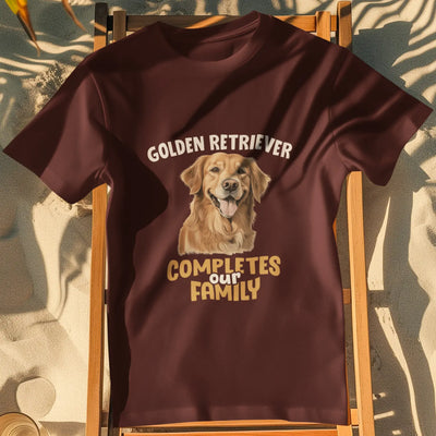 Golden Retriever Completes Our Family – Premium Unisex T-Shirt
