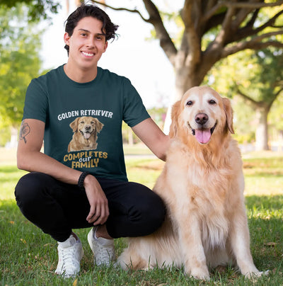 Golden Retriever Completes Our Family – Premium Unisex T-Shirt