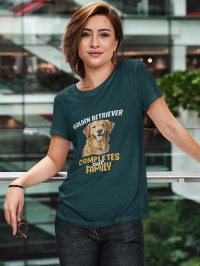 Golden Retriever Completes Our Family – Premium Unisex T-Shirt