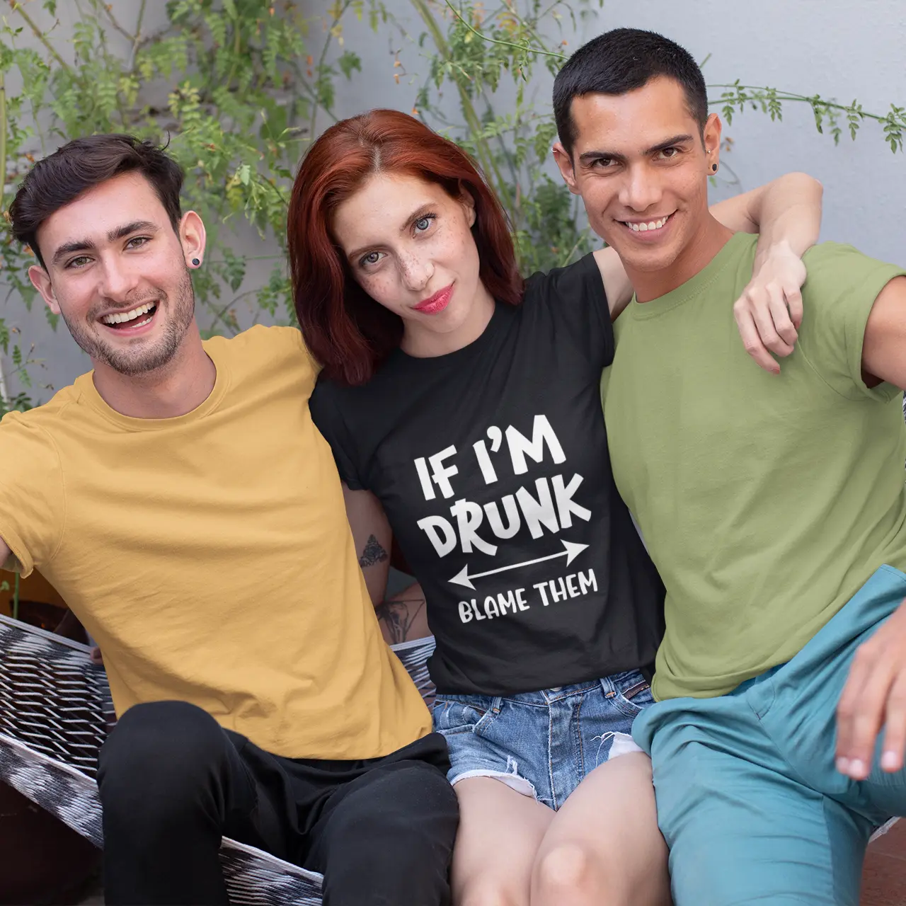 "If I'm Drunk, Blame Them" Funny Quote Unisex T-Shirt