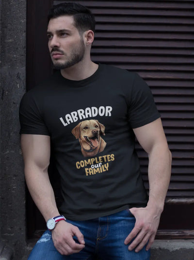Labrador Completes Our Family – Premium Printed Unisex T-Shirt