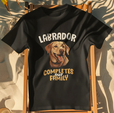 Labrador Completes Our Family – Premium Printed Unisex T-Shirt
