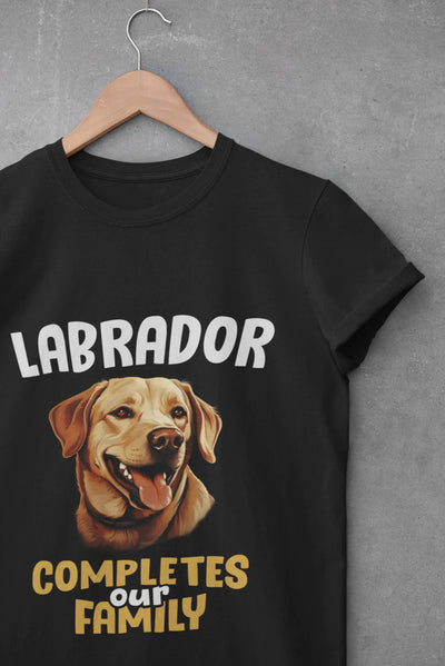 Labrador Completes Our Family – Premium Printed Unisex T-Shirt