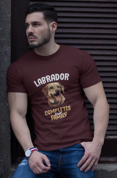Labrador Completes Our Family – Premium Printed Unisex T-Shirt
