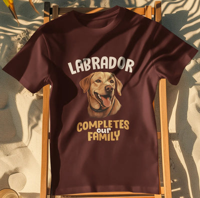 Labrador Completes Our Family – Premium Printed Unisex T-Shirt