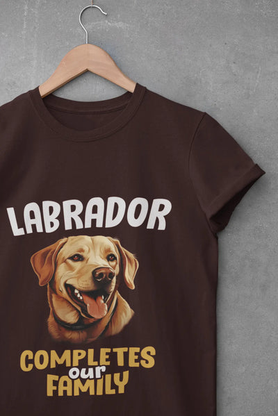 Labrador Completes Our Family – Premium Printed Unisex T-Shirt