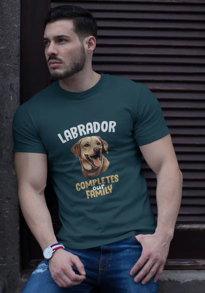 Labrador Completes Our Family – Premium Printed Unisex T-Shirt