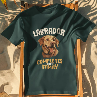 Labrador Completes Our Family – Premium Printed Unisex T-Shirt