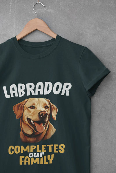 Labrador Completes Our Family – Premium Printed Unisex T-Shirt
