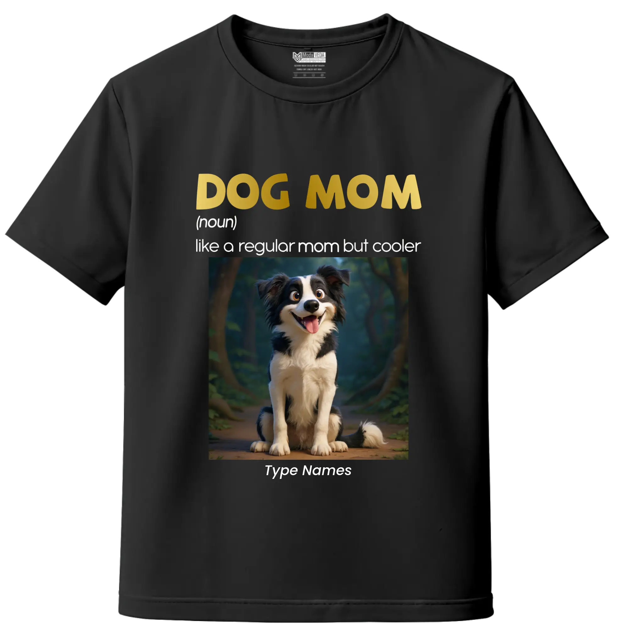 AI Cartoon Pet Portrait T-Shirt – Dog Mom Edition