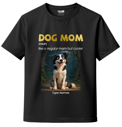 Black custom pet photo t-shirt with personalized artwork – dog photo printed t-shirt, India