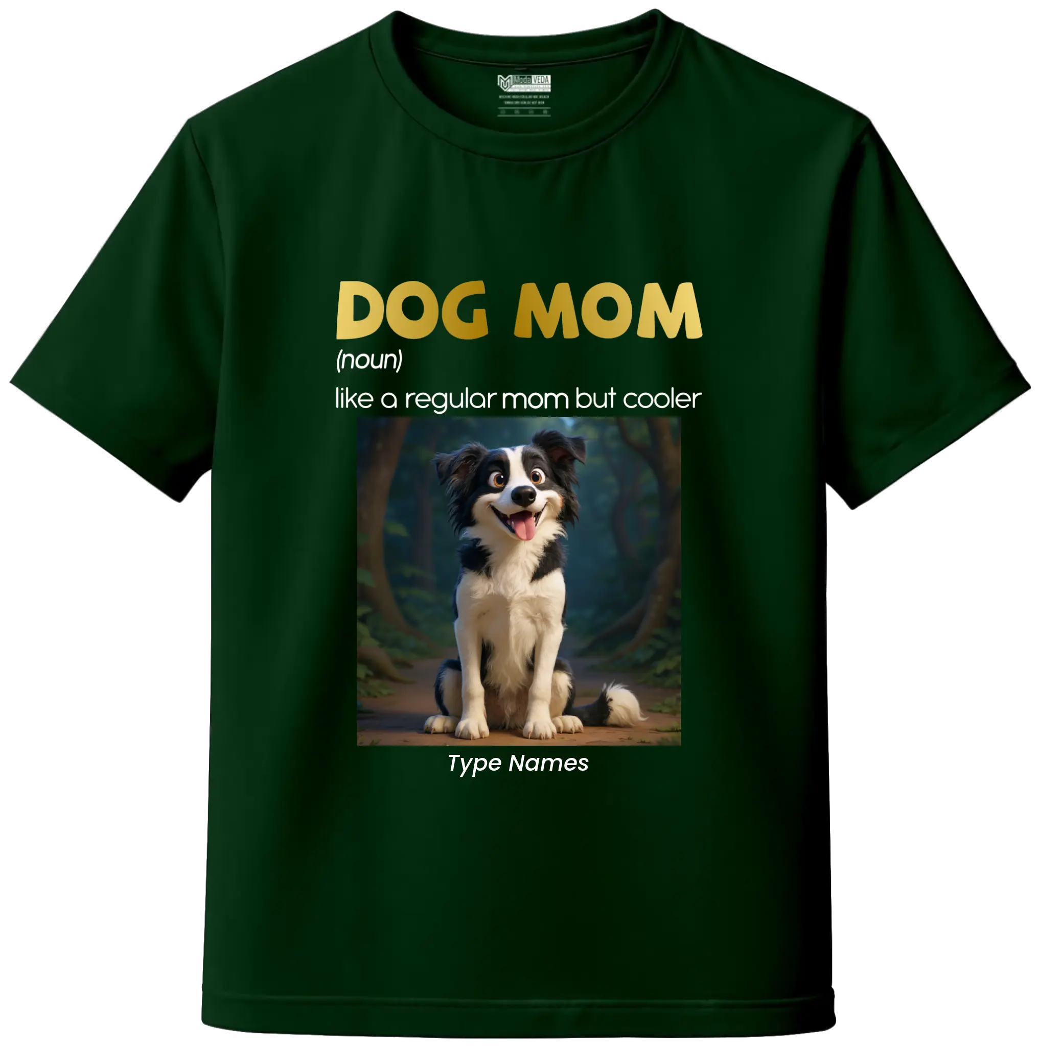 AI Cartoon Pet Portrait T-Shirt – Dog Mom Edition