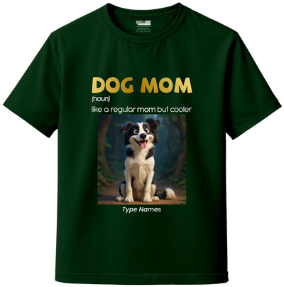 Bottle Green custom pet photo t-shirt with personalized artwork – dog photo printed t-shirt, India