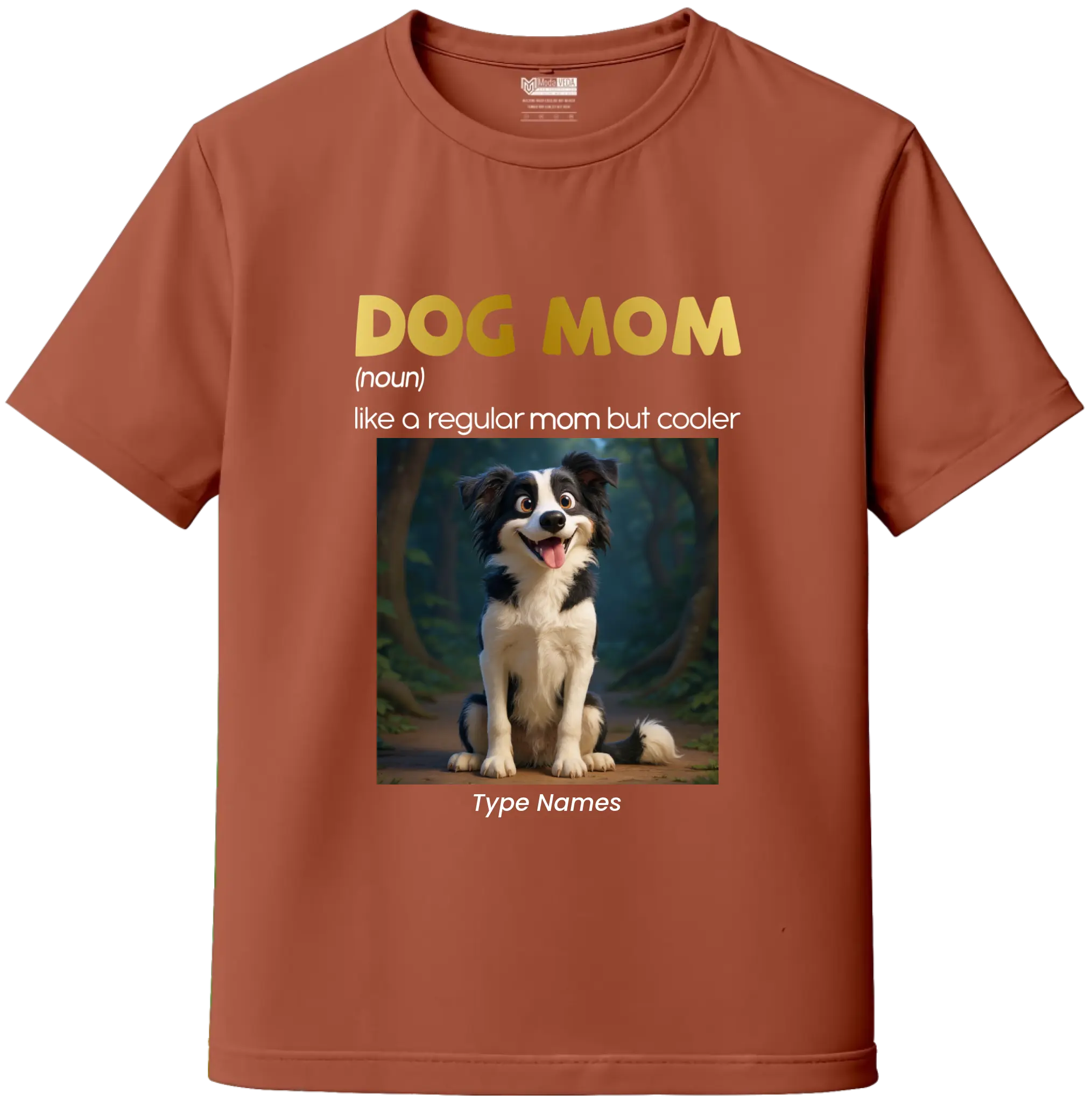 AI Cartoon Pet Portrait T-Shirt – Dog Mom Edition