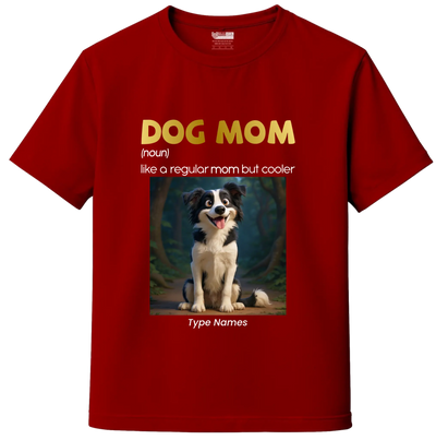 Red custom pet photo t-shirt with personalized artwork – dog photo printed t-shirt, India