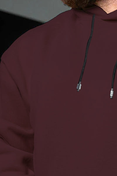 Oversized Hooded Sweatshirt Maroon
