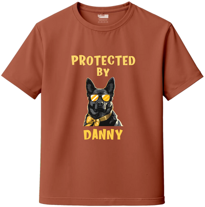 Custom “Protected by My Dog” T-Shirt with Name & Breed