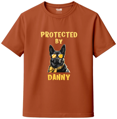 Custom “Protected by My Dog” T-Shirt with Name & Breed