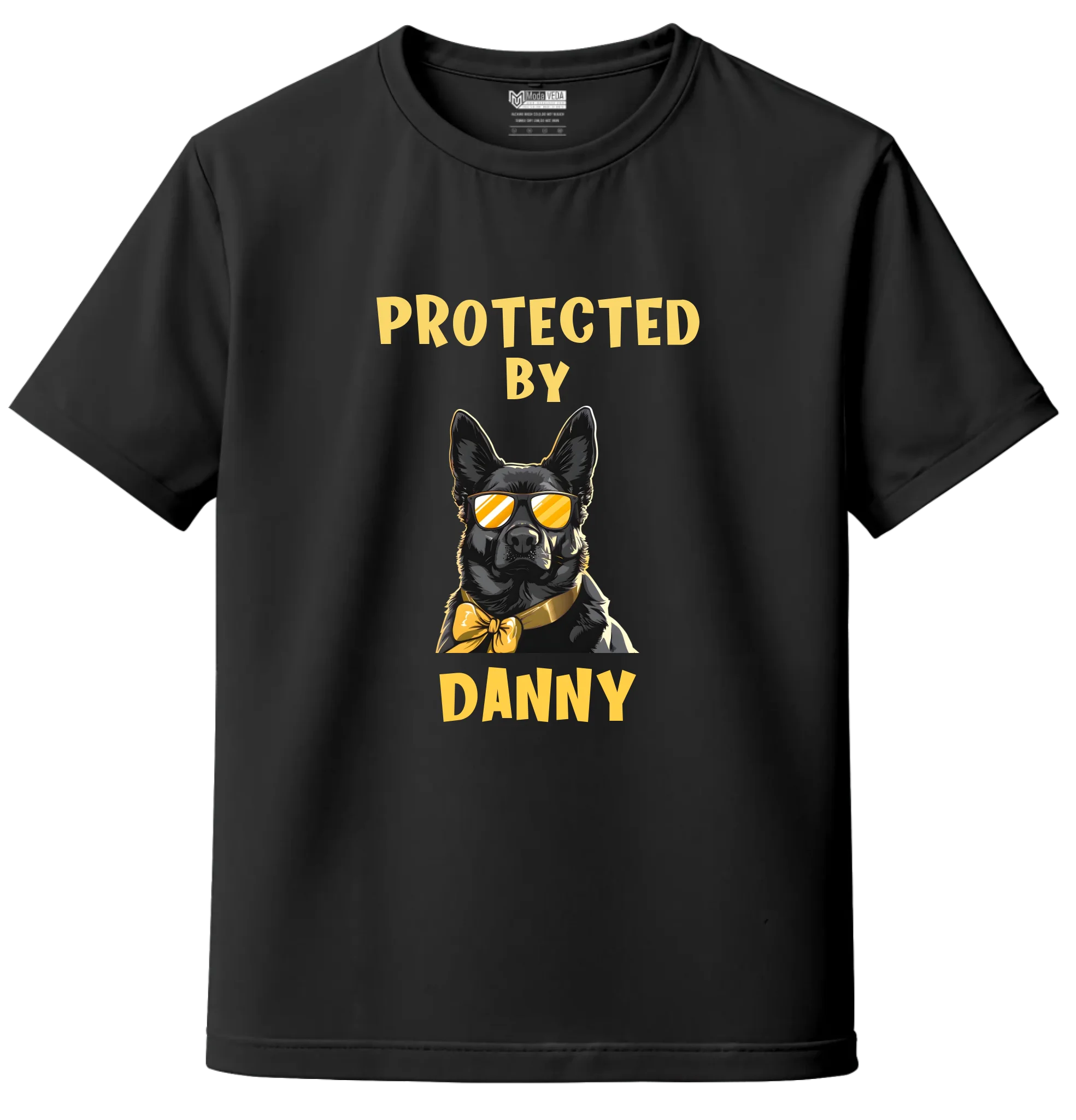 Custom “Protected By My Dog” Kids T-Shirt – Personalized Name & Dog Breed