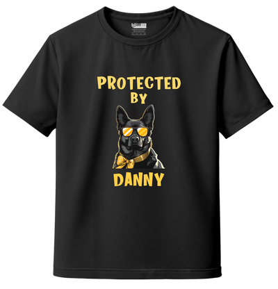 Custom “Protected By My Dog” Kids T-Shirt – Personalized Name & Dog Breed