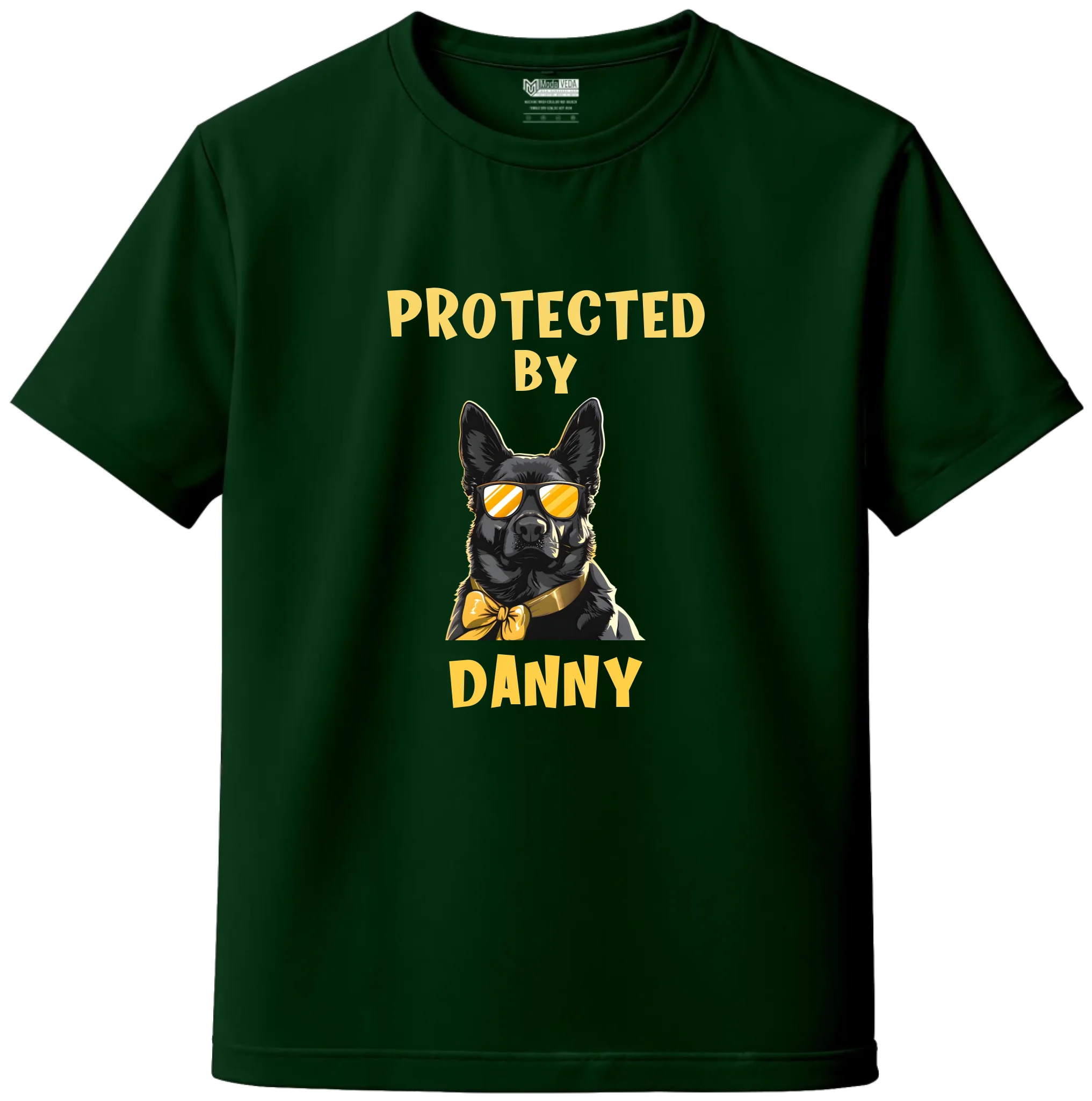 Custom “Protected By My Dog” Kids T-Shirt – Personalized Name & Dog Breed