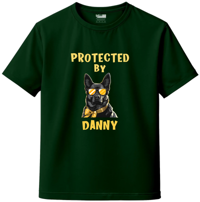 Custom “Protected By My Dog” Kids T-Shirt – Personalized Name & Dog Breed