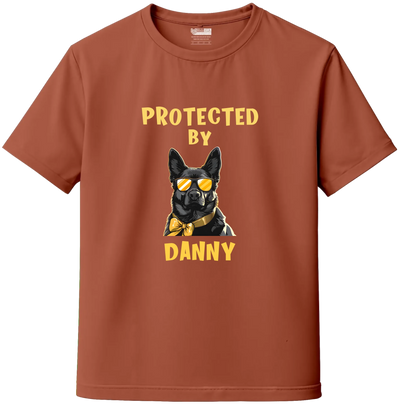 Custom “Protected By My Dog” Kids T-Shirt – Personalized Name & Dog Breed