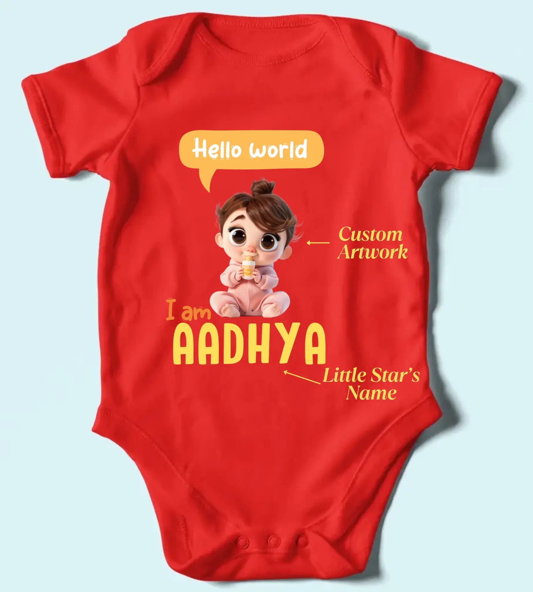 Custom Romper for Boys/Girls - Cute Baby Avatar with Name