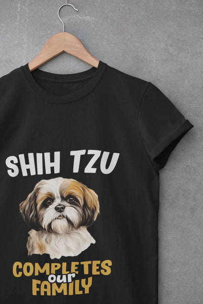 Shih Tzu Completes Our Family – Premium Printed Unisex T-Shirt