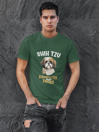 Shih Tzu Completes Our Family – Premium Printed Unisex T-Shirt