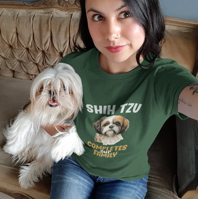 Shih Tzu Completes Our Family – Premium Printed Unisex T-Shirt