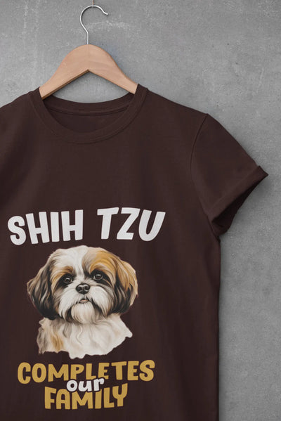 Shih Tzu Completes Our Family – Premium Printed Unisex T-Shirt