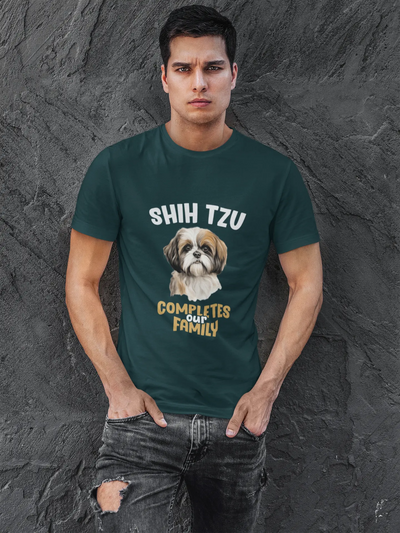 Shih Tzu Completes Our Family – Premium Printed Unisex T-Shirt