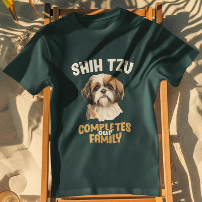 Shih Tzu Completes Our Family – Premium Printed Unisex T-Shirt