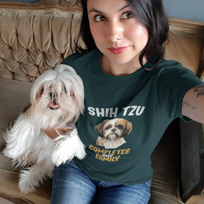 Shih Tzu Completes Our Family – Premium Printed Unisex T-Shirt