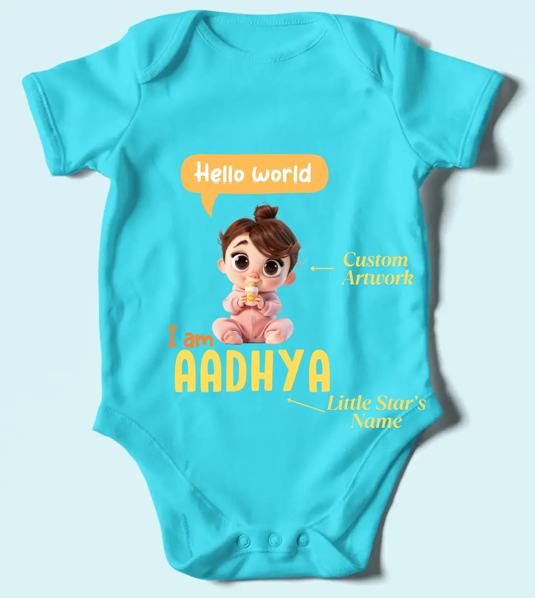 Custom Romper for Boys/Girls - Cute Baby Avatar with Name