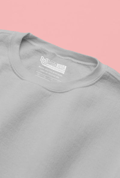 Premium Plain Sweatshirt Grey Melange