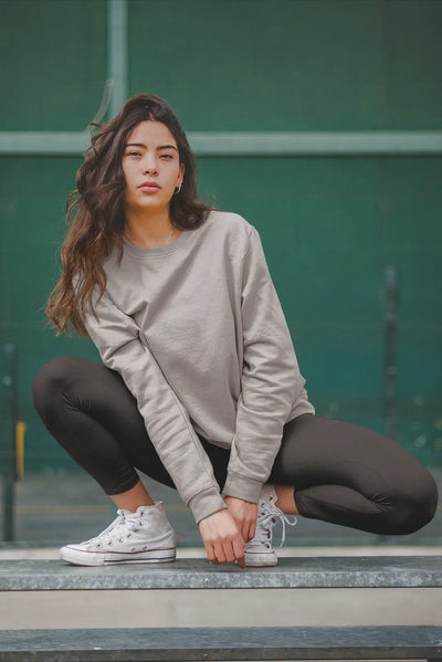 Premium Plain Sweatshirt Grey Melange