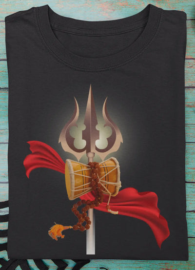 Trishul & Damru Print Tee – Symbol of Power