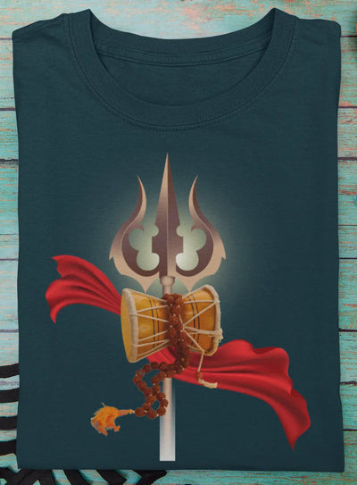 Trishul & Damru Print Tee – Symbol of Power